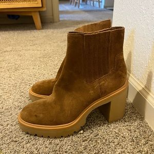 Dolce Vita Brown heeled booties worn once or twice!